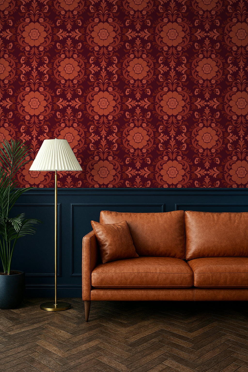 Poppy Damask: Red