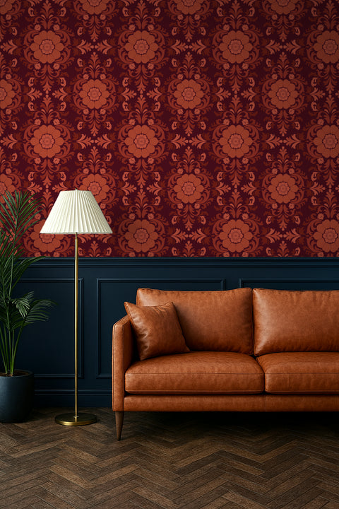 Poppy Damask: Red