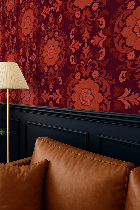 Poppy Damask: Red