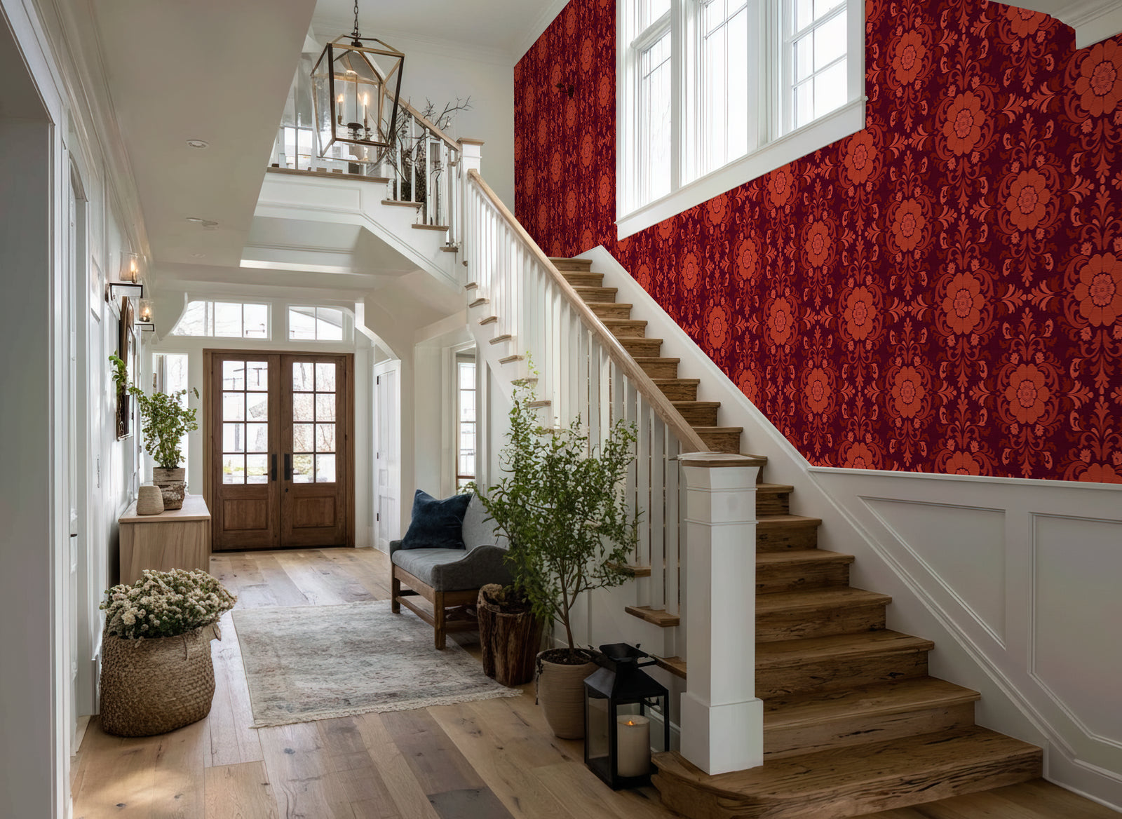 Poppy Damask: Red