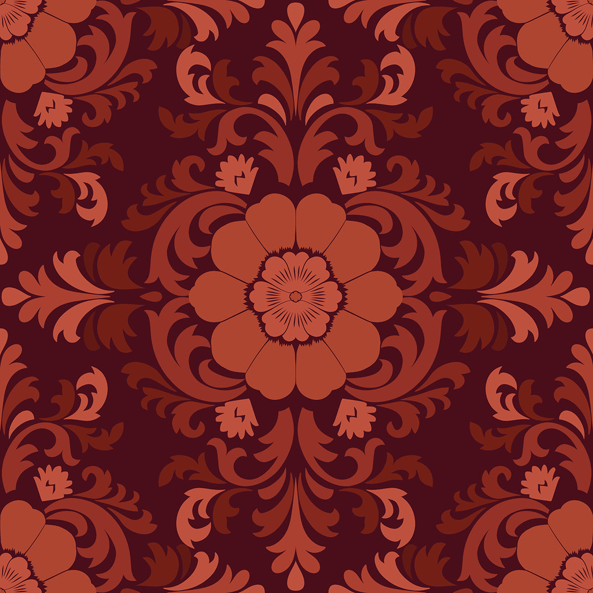 Poppy Damask: Red