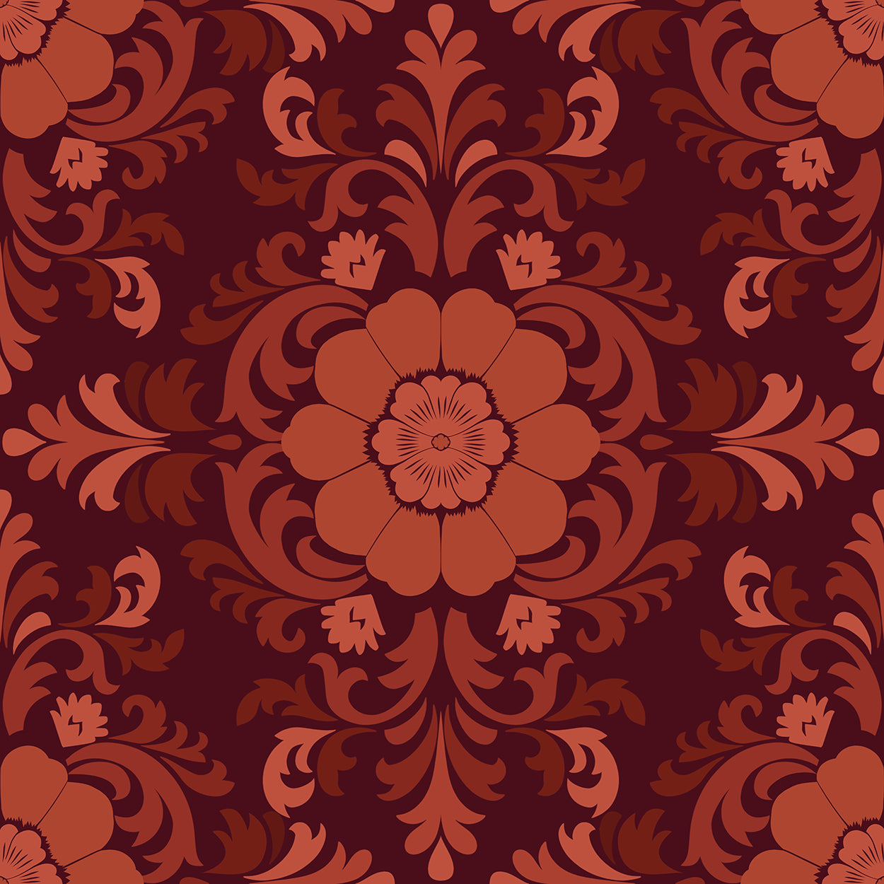 Poppy Damask: Red