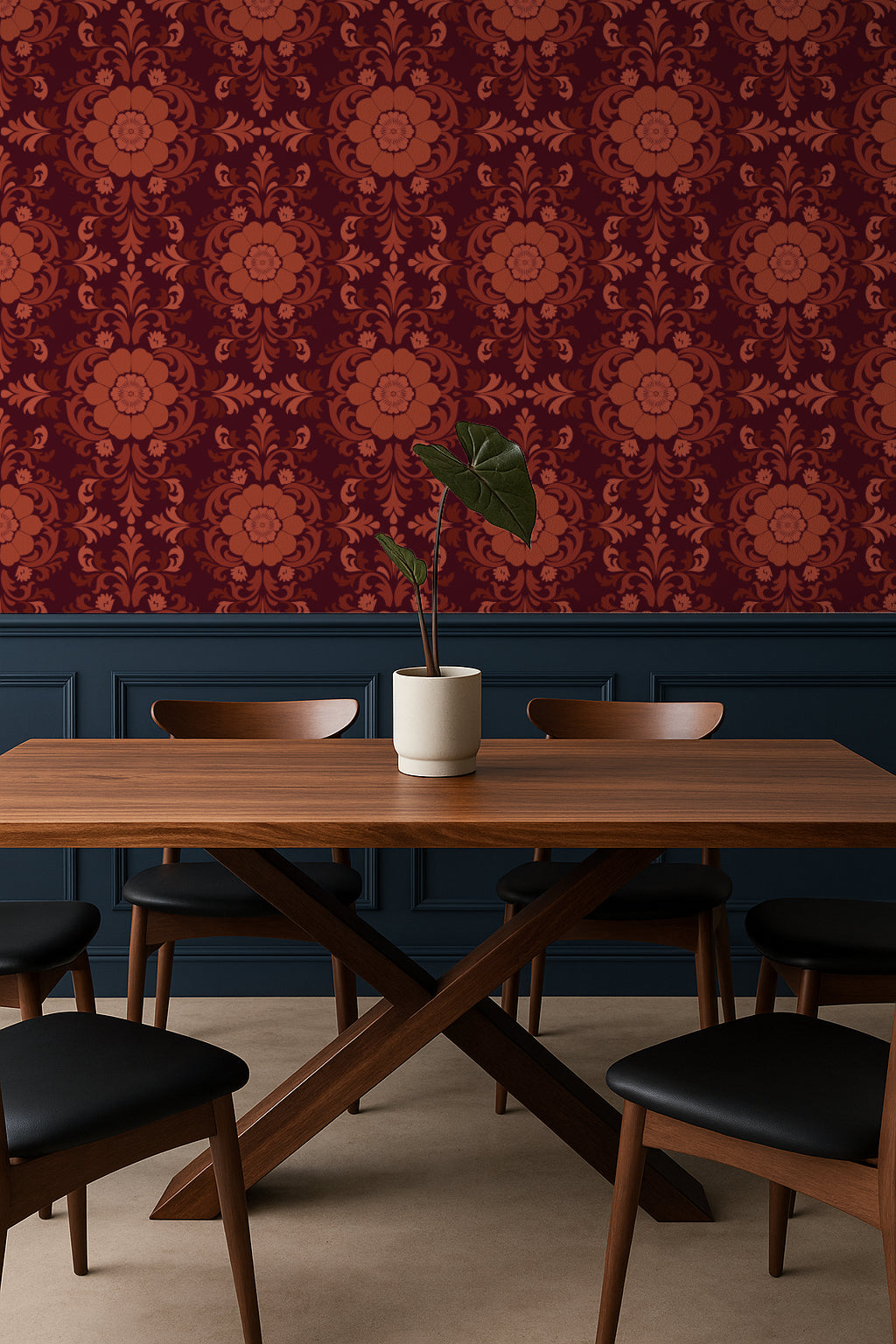Poppy Damask: Red