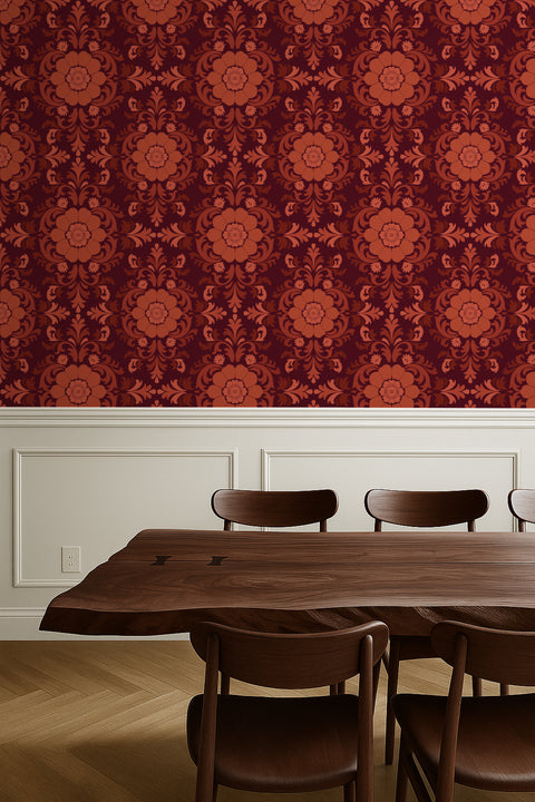 Poppy Damask: Red