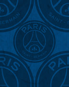 Pattern of Paris Saint-Germain logo on a blue background wallpaper sportsmural