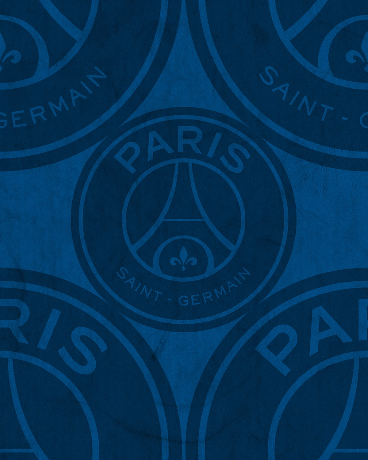 Pattern of Paris Saint-Germain logo on a blue background wallpaper sportsmural