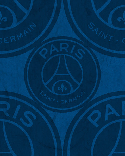 Pattern of Paris Saint-Germain logo on a blue background wallpaper sportsmural