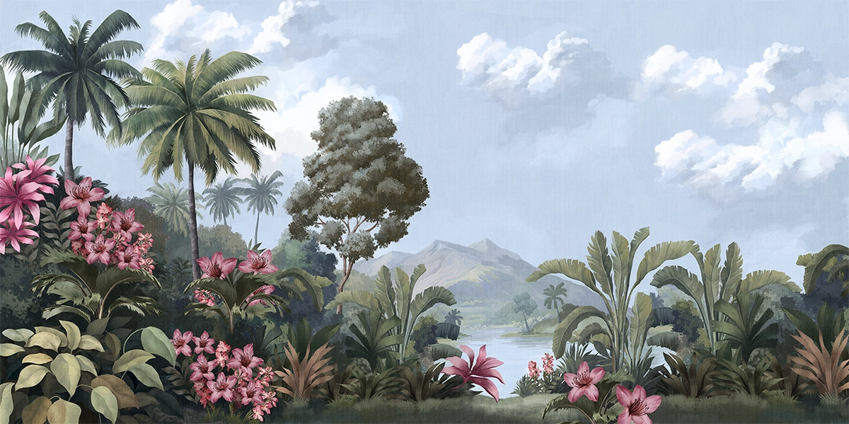 Tropical vintage wallpaper 