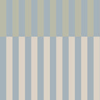 Wallpaper Pattern of vertical stripes in blue, beige, and green on a light blue background