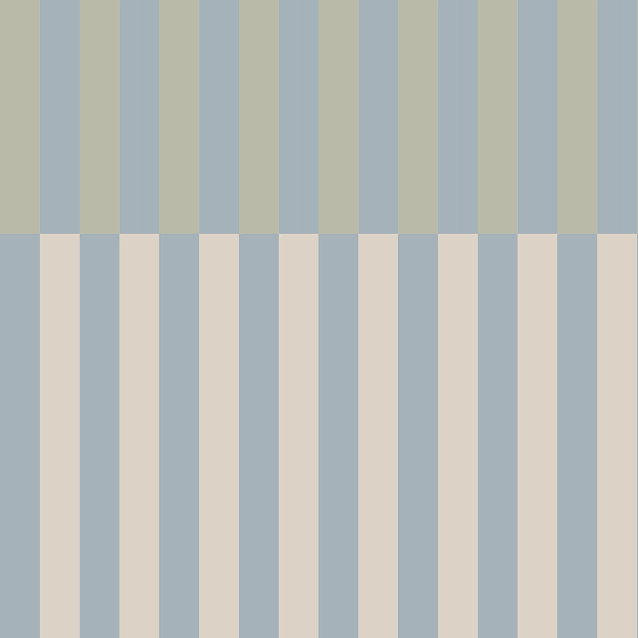 Wallpaper Pattern of vertical stripes in blue, beige, and green on a light blue background