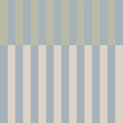 Wallpaper Pattern of vertical stripes in blue, beige, and green on a light blue background