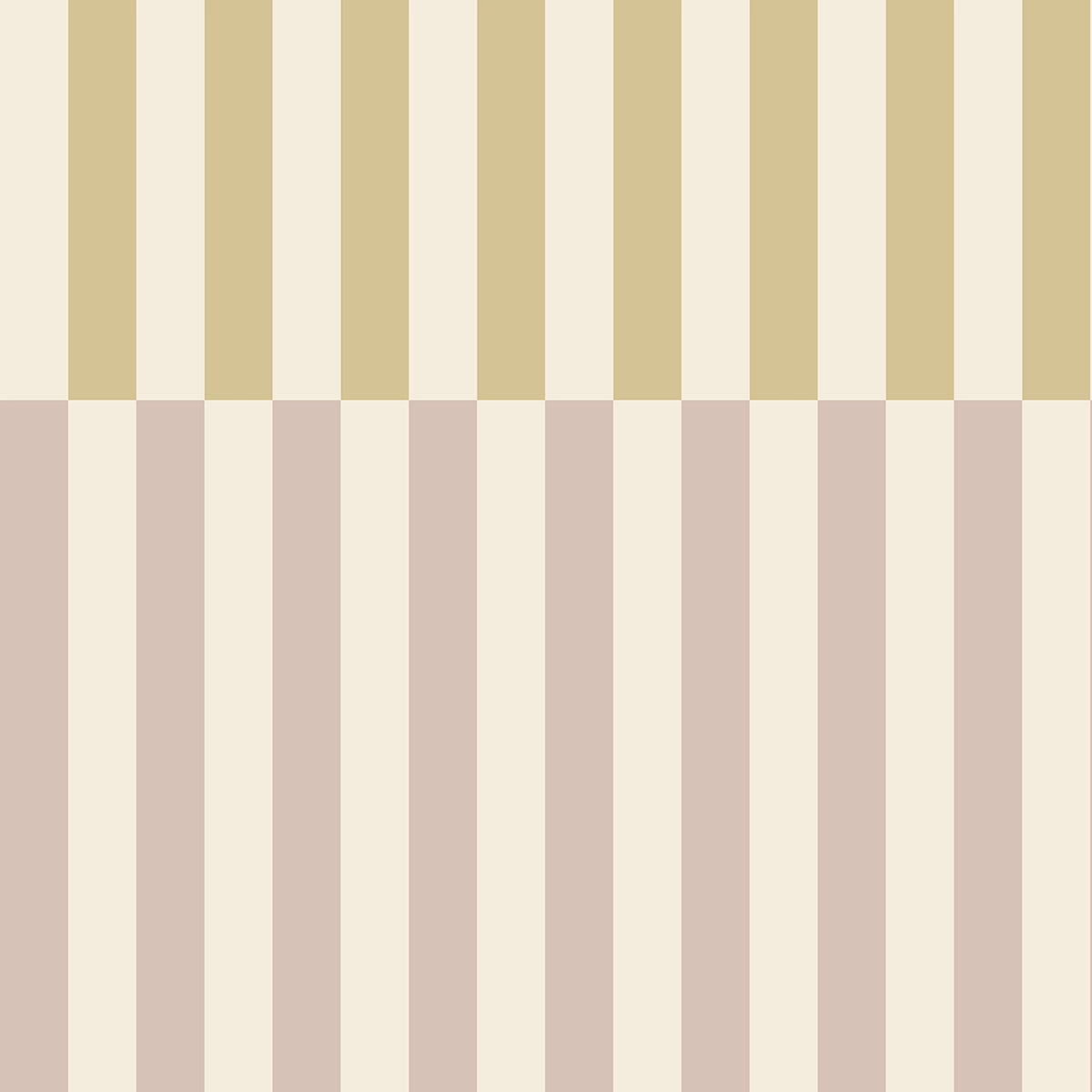 Wallpaper pattern of vertical stripes in beige, brown, and white on a beige background