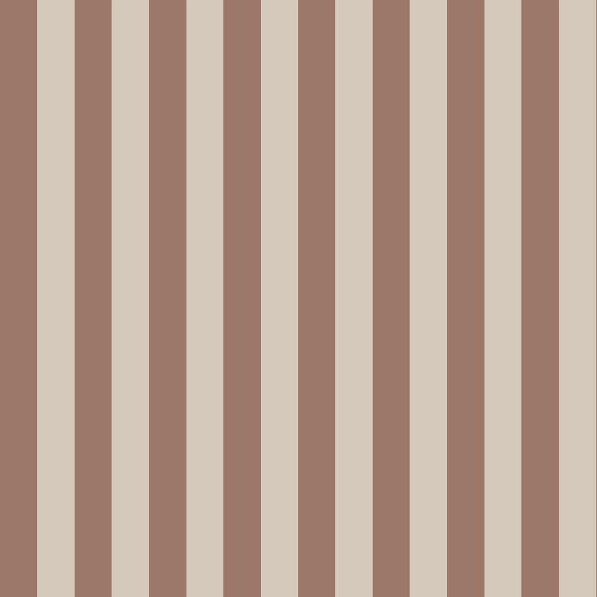 Striped terracotta wallpaper pattern with alternating brown and beige vertical stripes