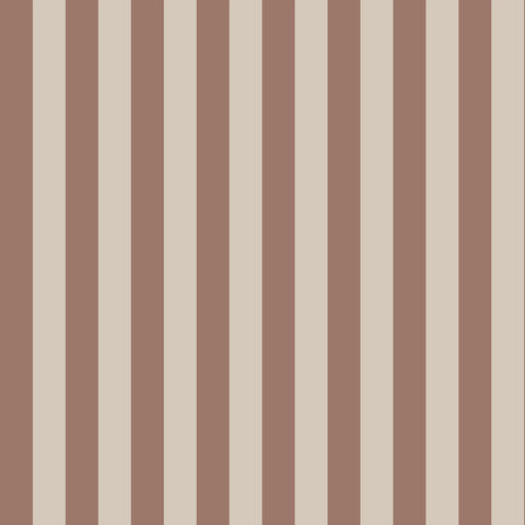 Striped terracotta wallpaper pattern with alternating brown and beige vertical stripes