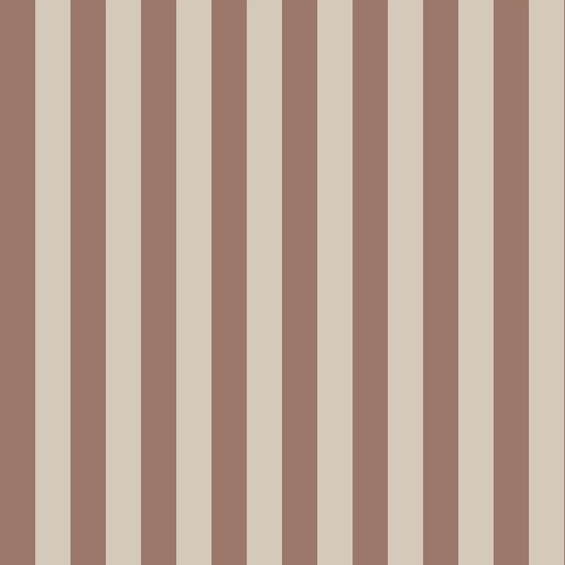 Striped terracotta wallpaper pattern with alternating brown and beige vertical stripes
