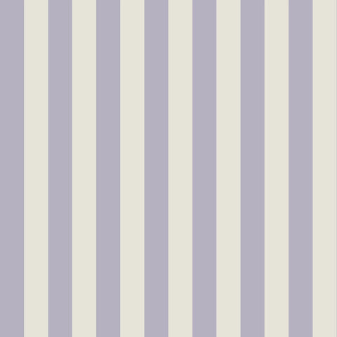 Kids wallpaper pattern of vertical purple and white stripes on a light purple background