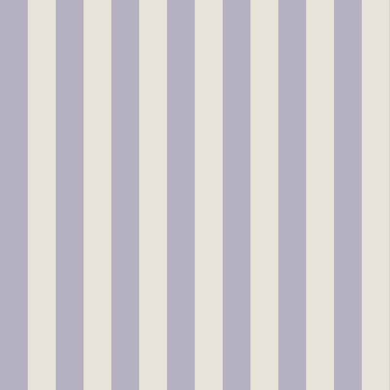 Kids wallpaper pattern of vertical purple and white stripes on a light purple background