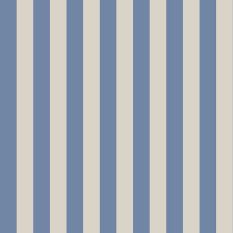 Kids wallpaper pattern of vertical blue and beige stripes