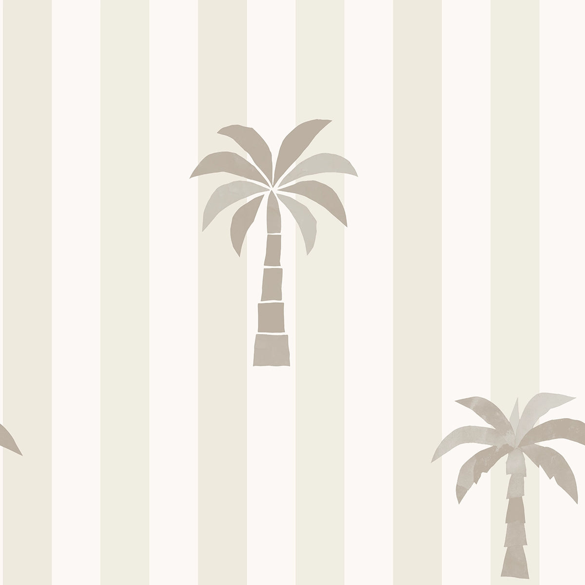 Wallpaper with palm tree design on a striped background