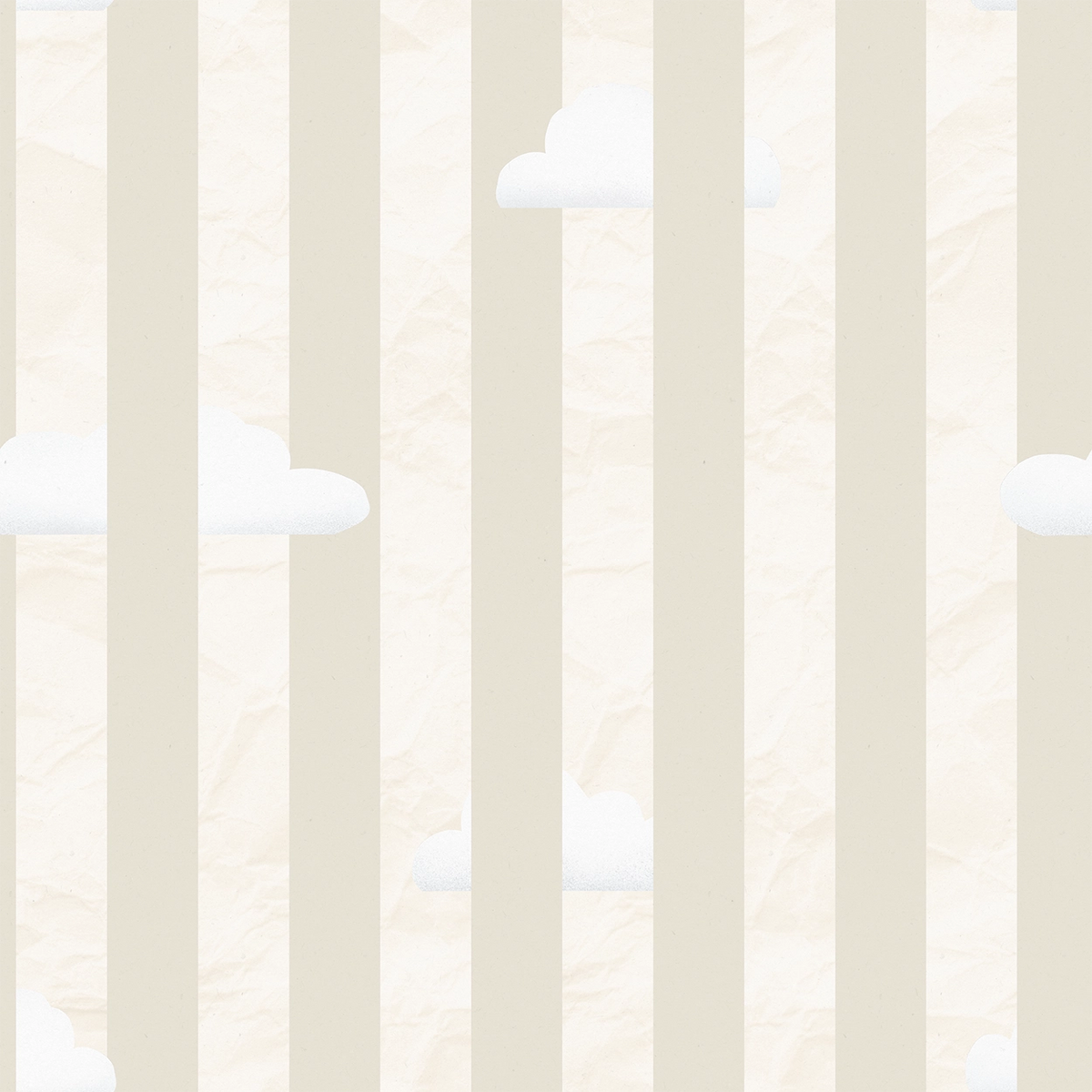Kids striped wallpaper with clouds