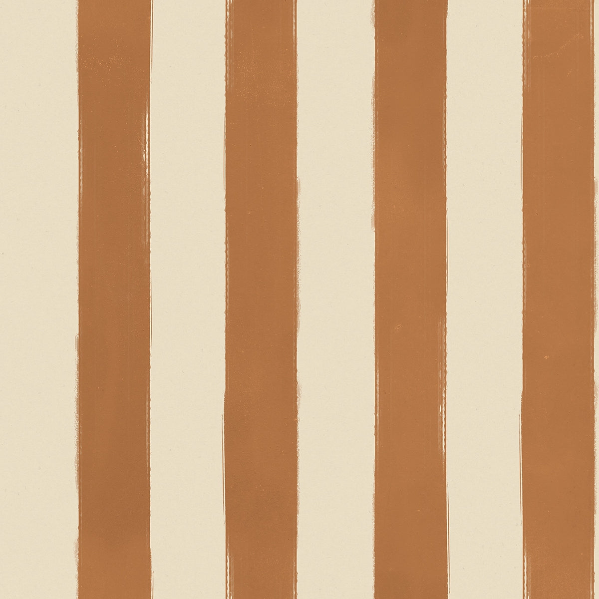Wallpaper pattern of vertical brown and beige stripes on a textured fabric background