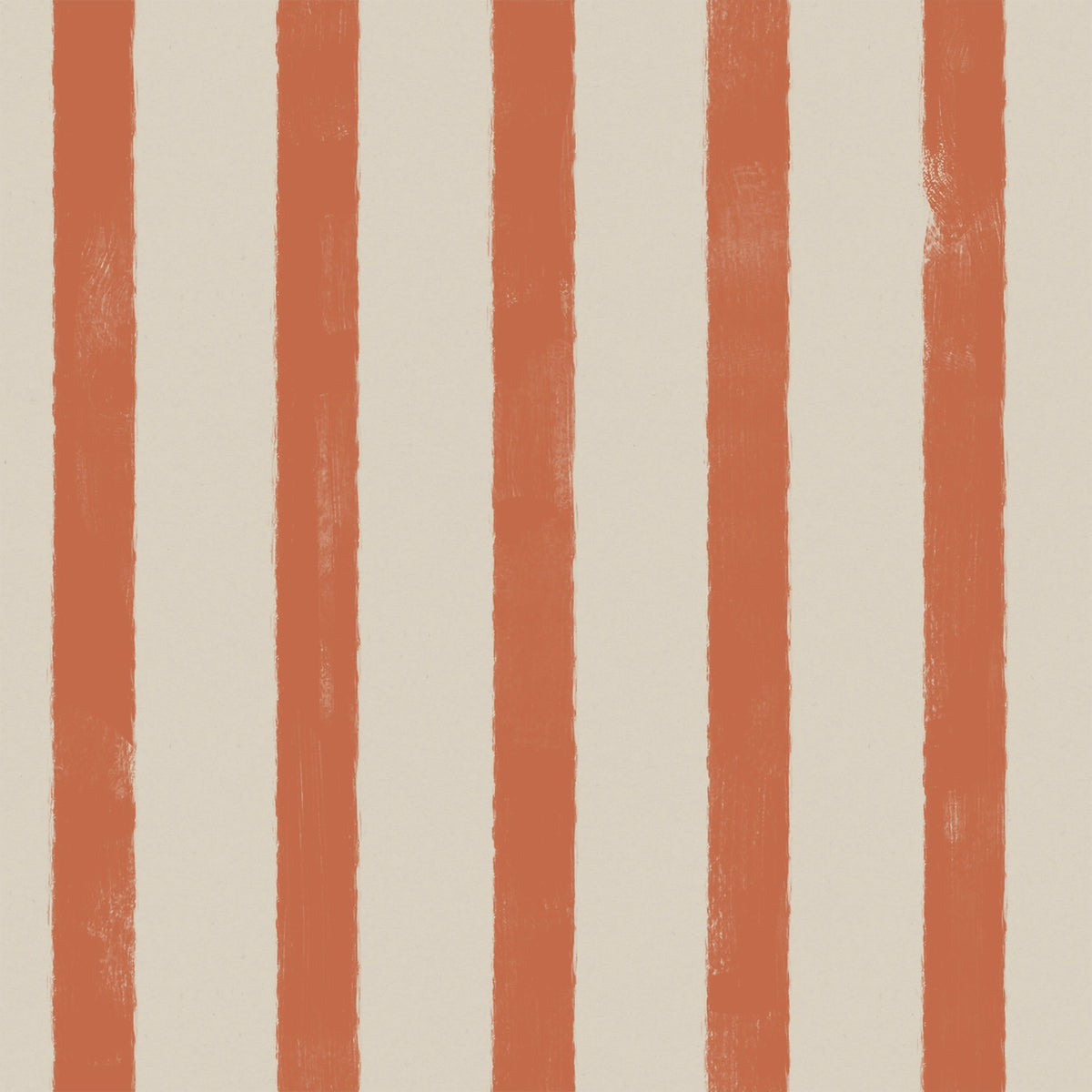 Wallpaper pattern of vertical orange stripes on a beige background