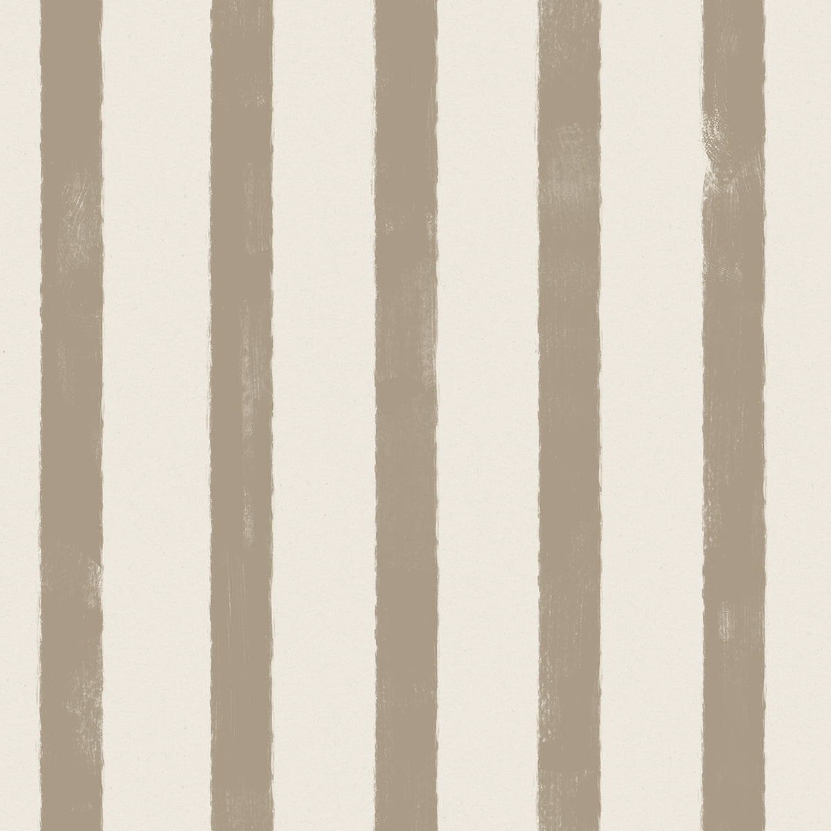 Greige wallpaper pattern of vertical stripes in brown and white on a textured background