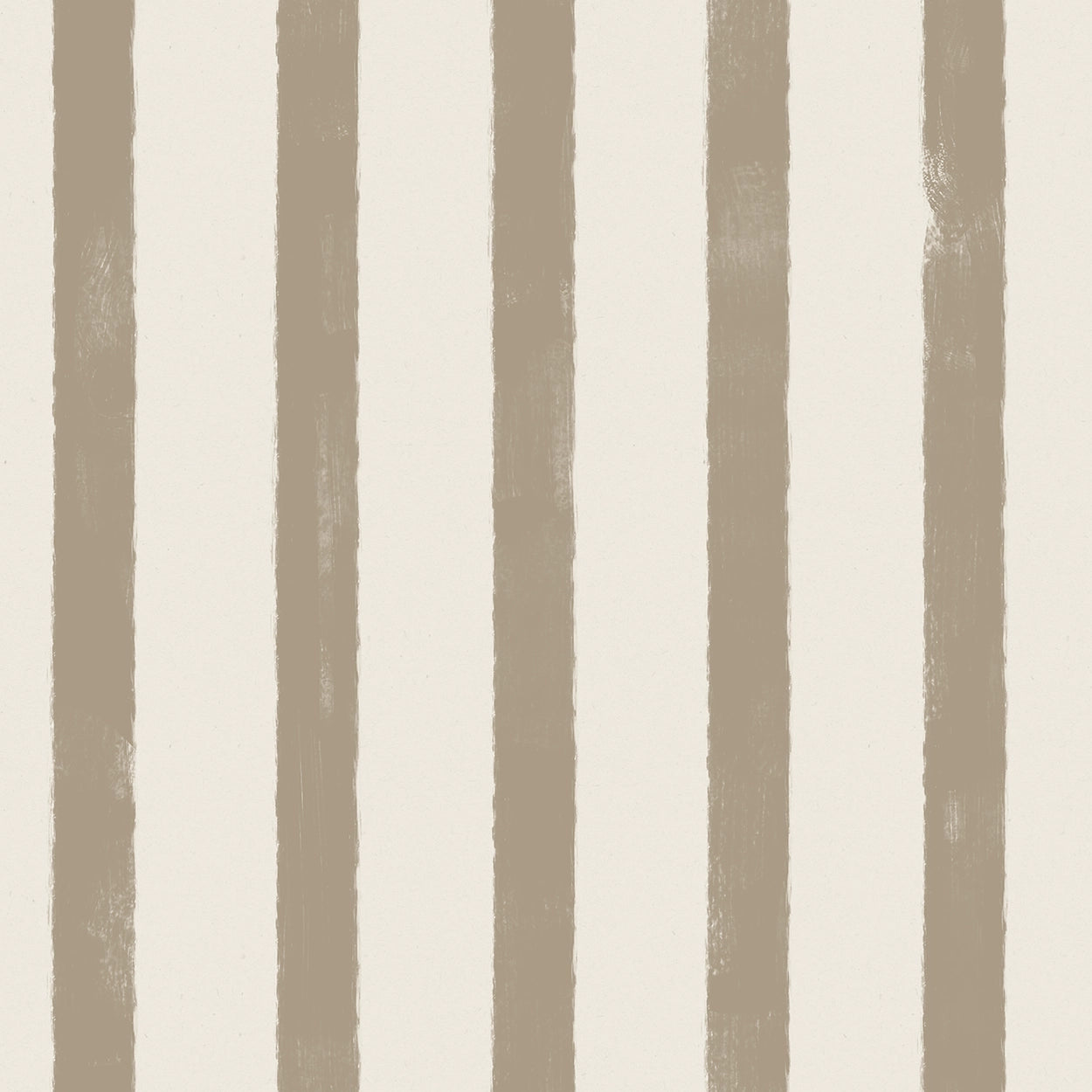 Greige wallpaper pattern of vertical stripes in brown and white on a textured background