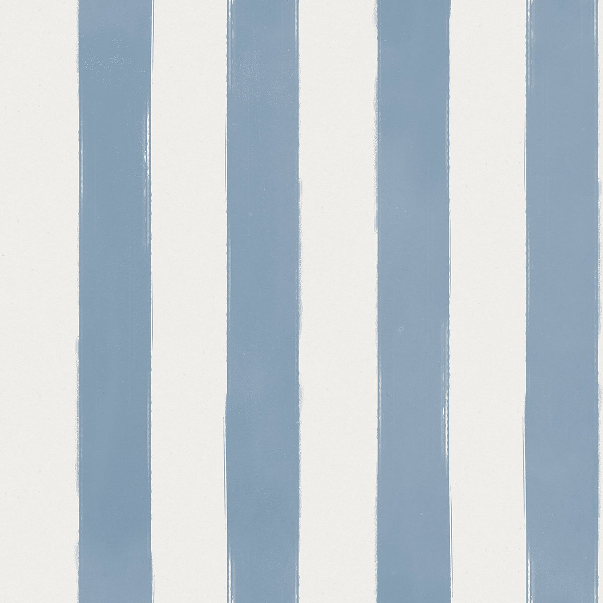 A repeating pattern of vertical, hand-painted style stripes in dusty blue and off-white.