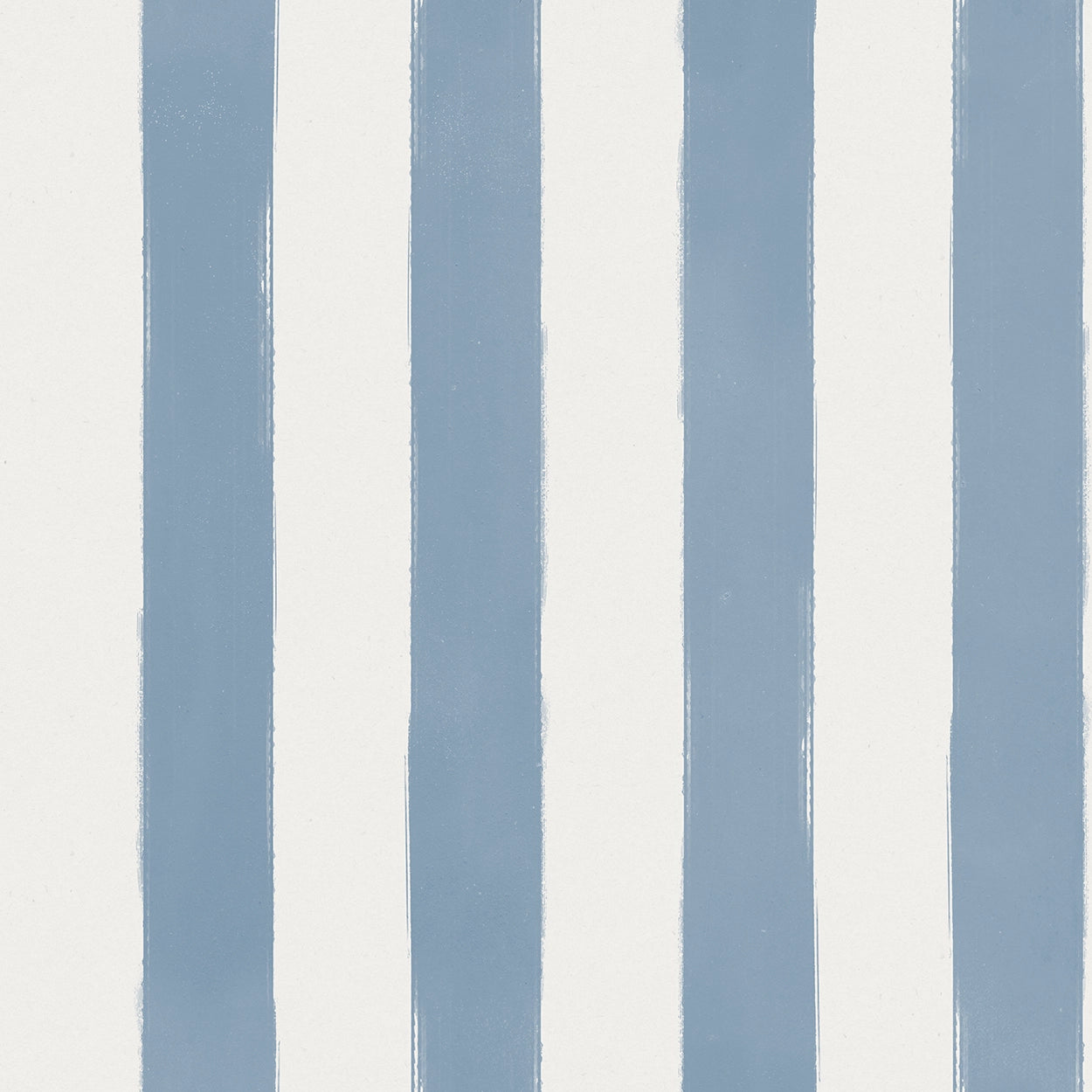 A repeating pattern of vertical, hand-painted style stripes in dusty blue and off-white.