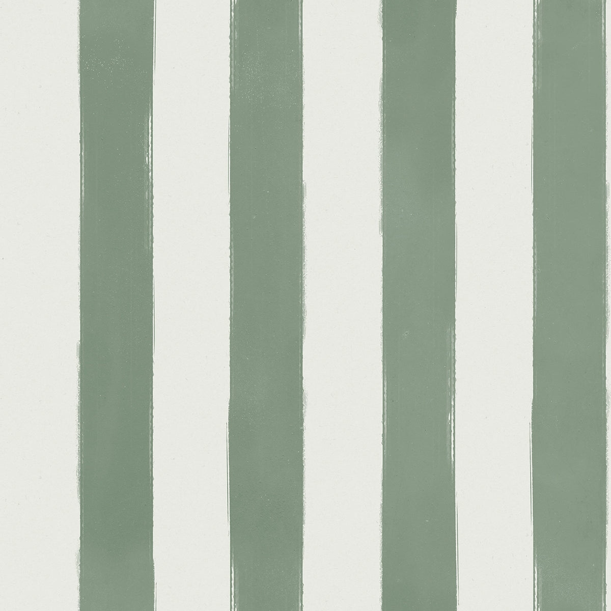Vertical striped wallpaper pattern featuring alternating sage green and off-white stripes with a textured, hand-painted look.