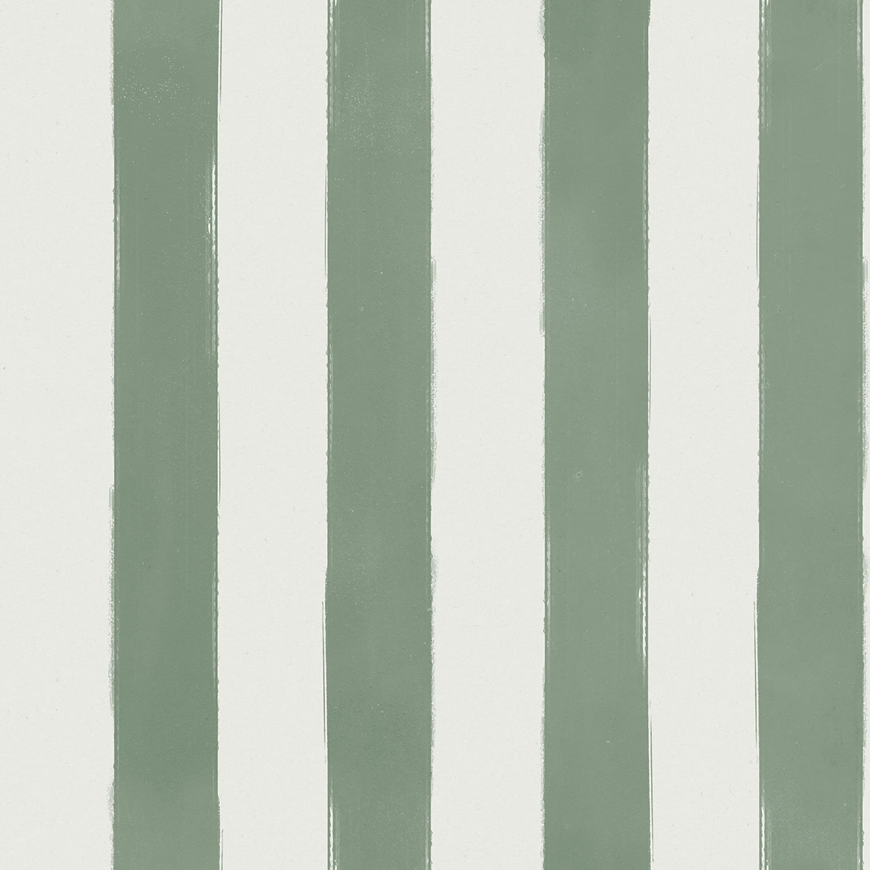 Vertical striped wallpaper pattern featuring alternating sage green and off-white stripes with a textured, hand-painted look.