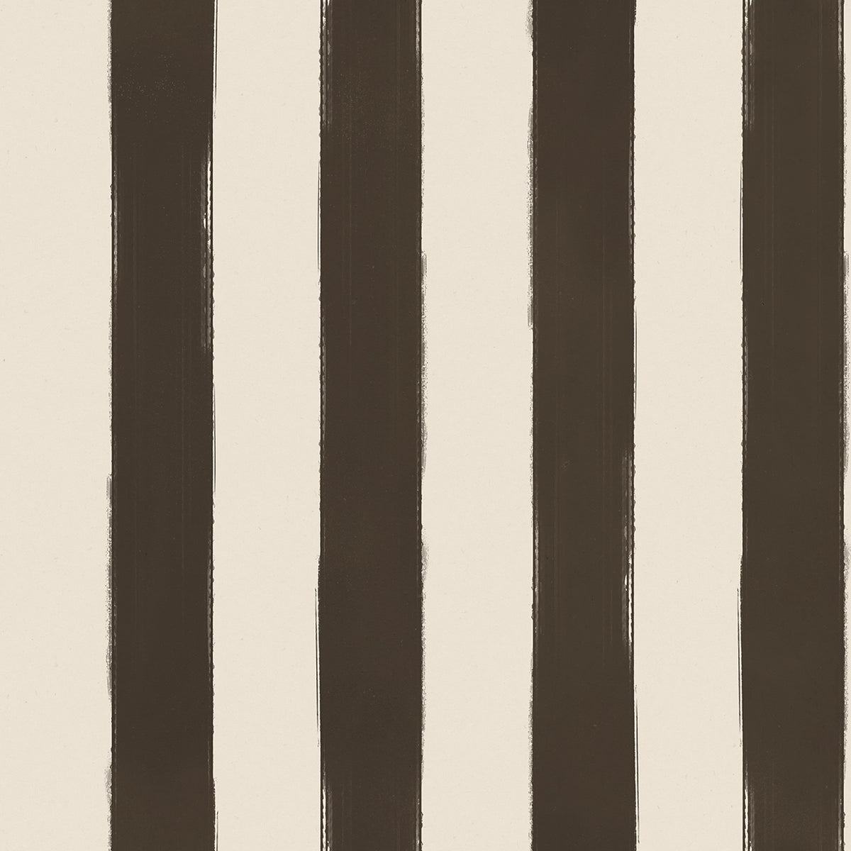 Vertical striped pattern with alternating dark brown and warm off-white brushstroke-style stripes.