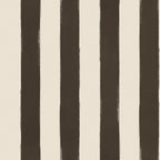 Vertical striped pattern with alternating dark brown and warm off-white brushstroke-style stripes.