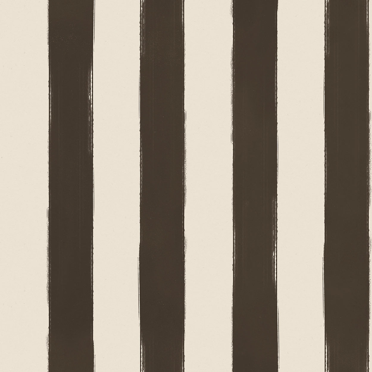 Vertical striped pattern with alternating dark brown and warm off-white brushstroke-style stripes.