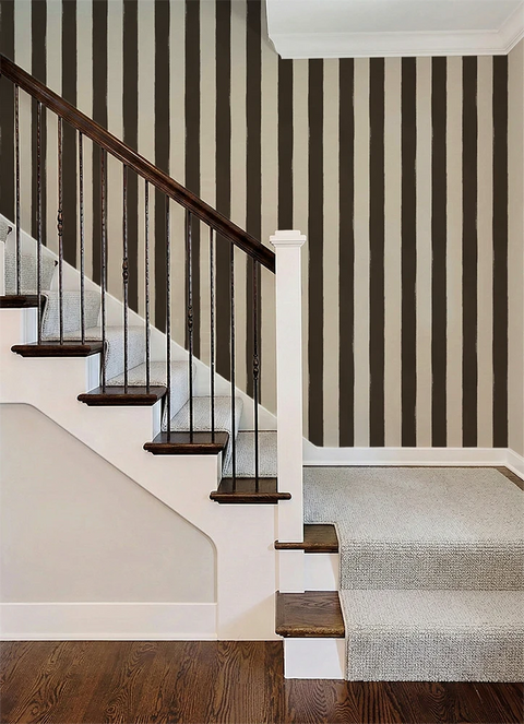 Brush Stripe: Espresso Linen