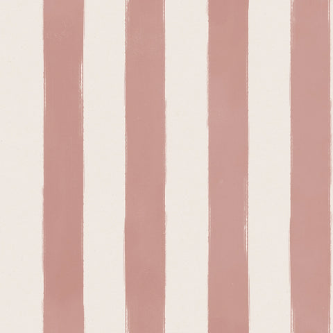 A striped wallpaper with pink brush strokes. 