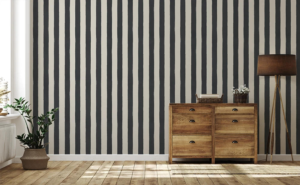 Brush Stripe: Charcoal Wallpaper