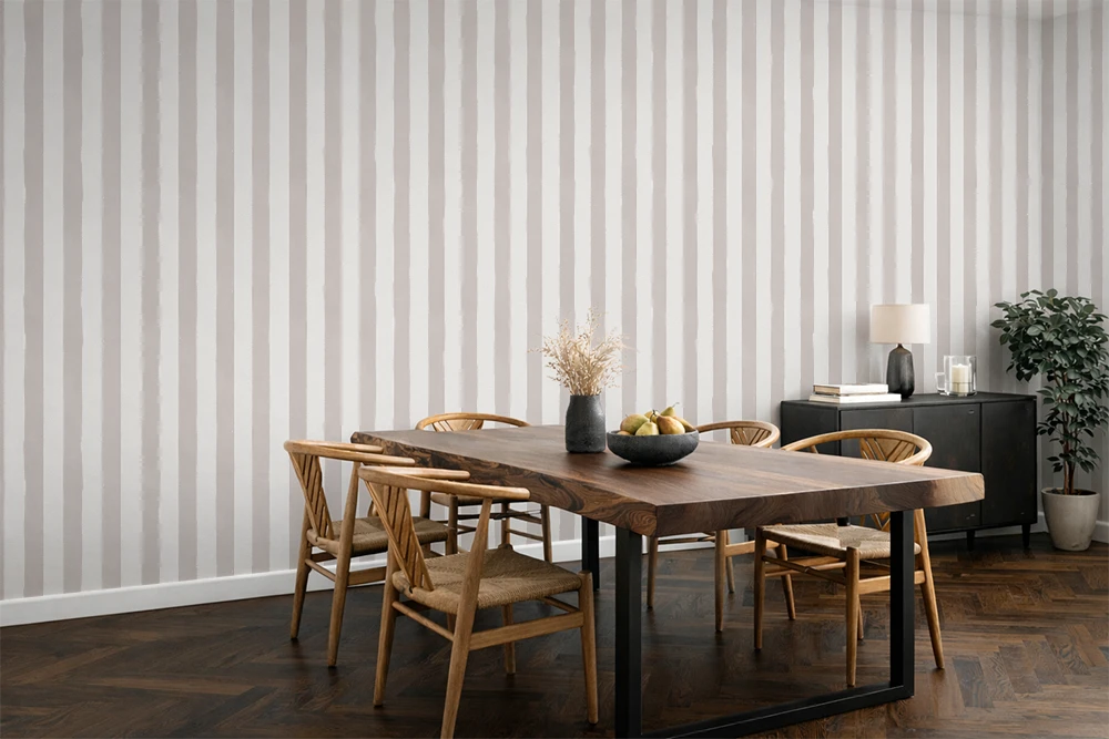 Brush Stripe: Taupe Wallpaper