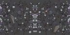 Chinoiserie wallpaper with floral and butterfly pattern on a dark background 