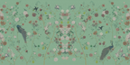Floral chinoiserie wallpaper, with birds, flowers and peacocks.