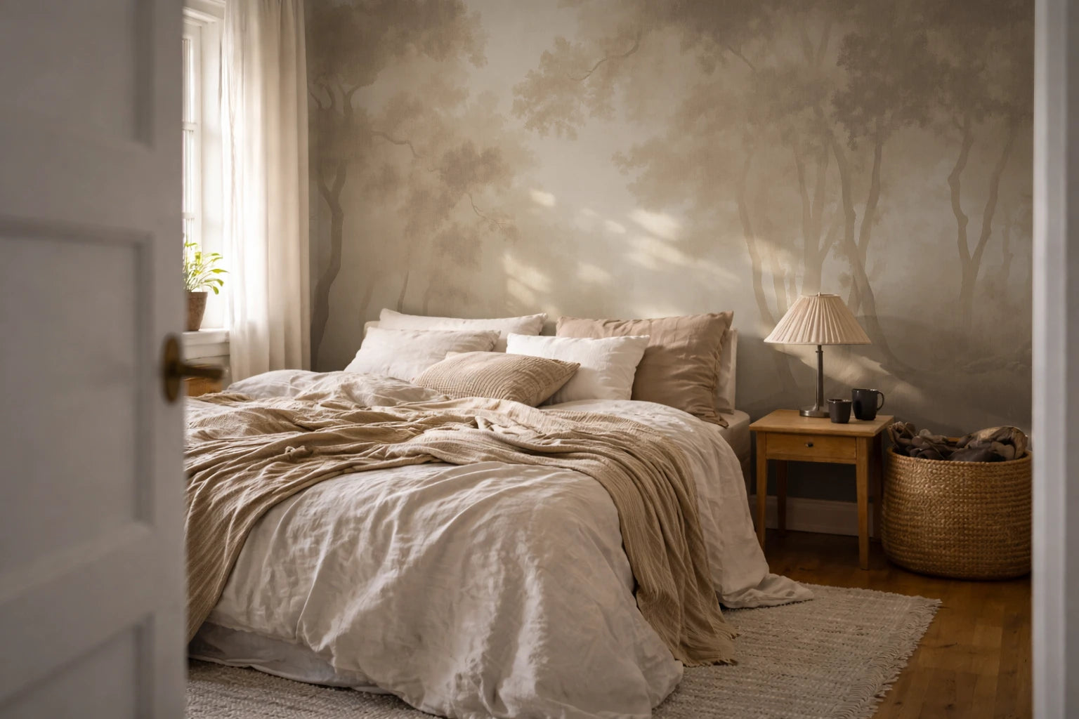 Whispering Canopy: Linen Beige