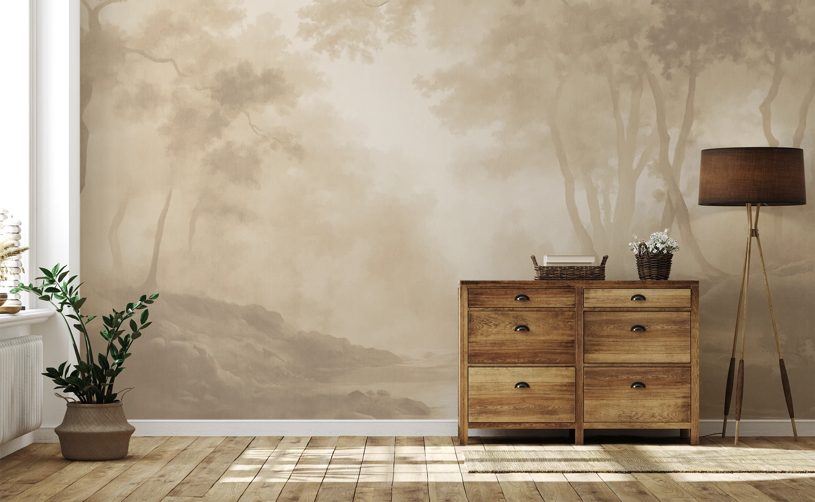 Whispering Canopy: Linen Beige