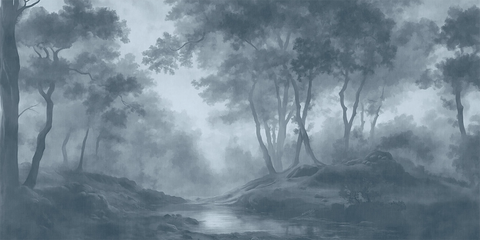 Whispering Canopy: Slate Blue