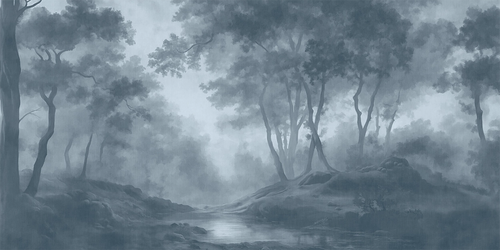 Whispering Canopy: Slate Blue