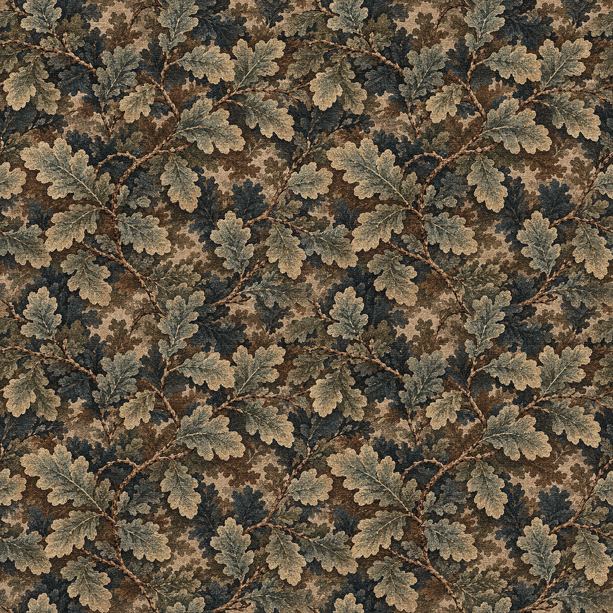 High-end tapestry wallpaper with an oak leaf pattern. 