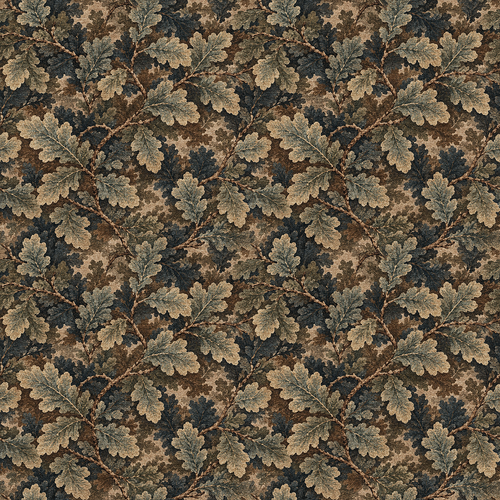 High-end tapestry wallpaper with an oak leaf pattern. 