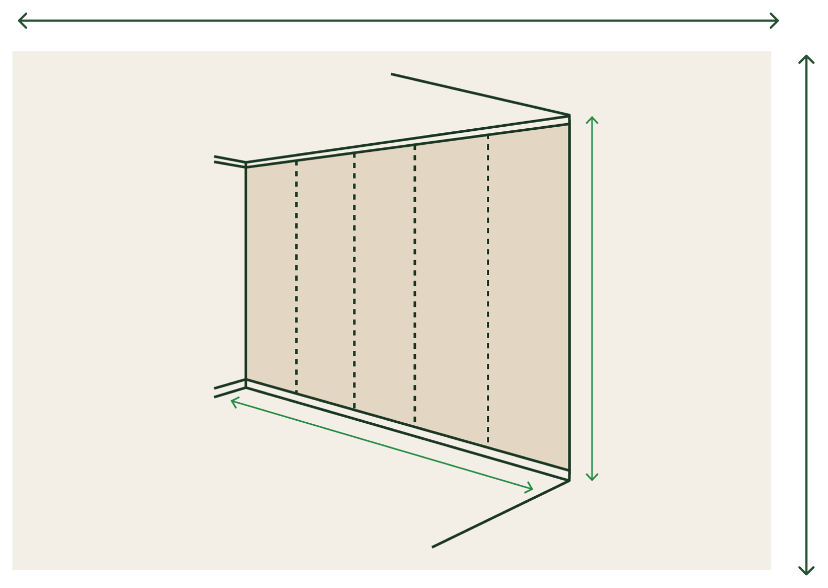 Standard wall measurement diagram showing width and height measurements