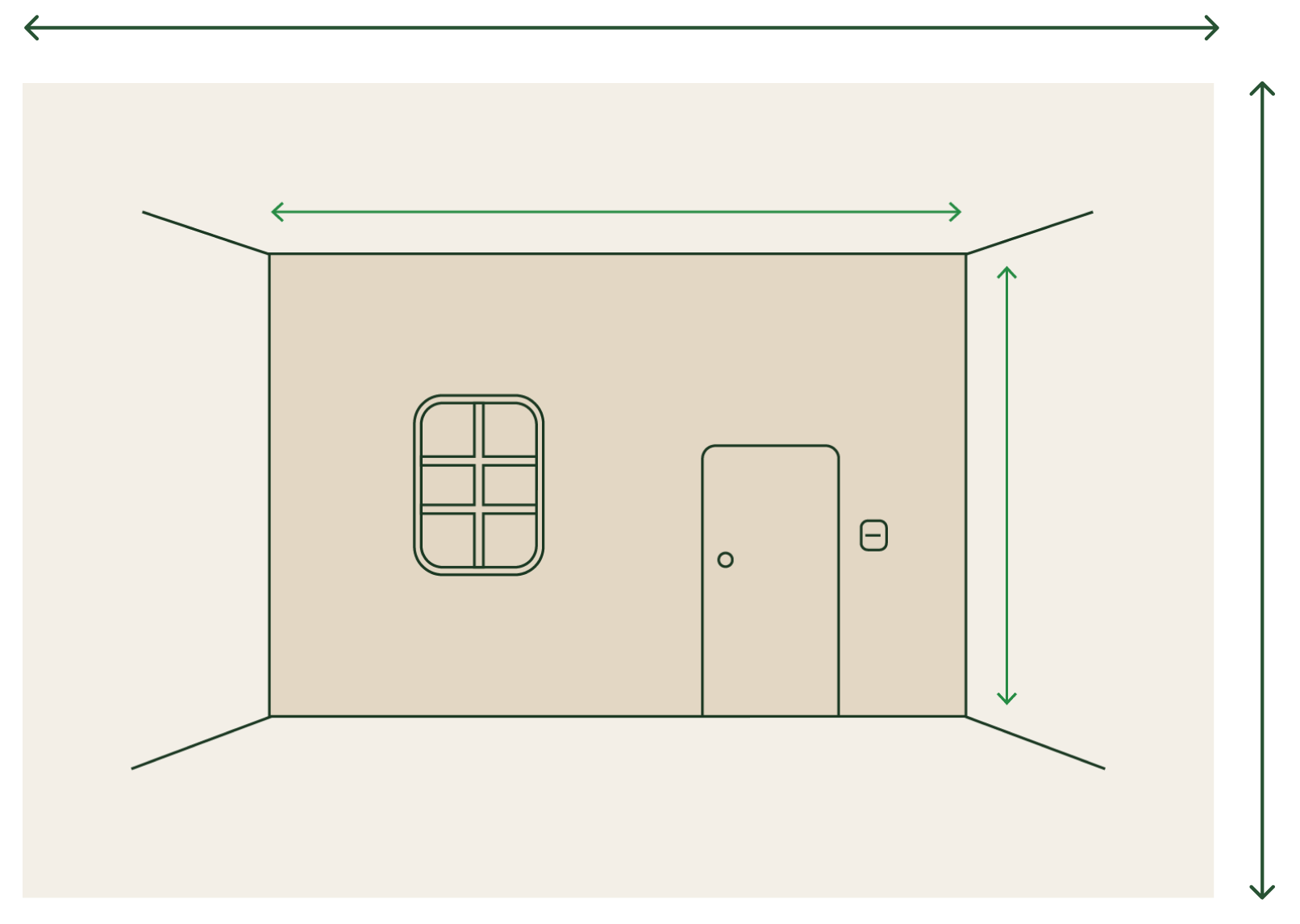 Wall with doors and windows measurement diagram