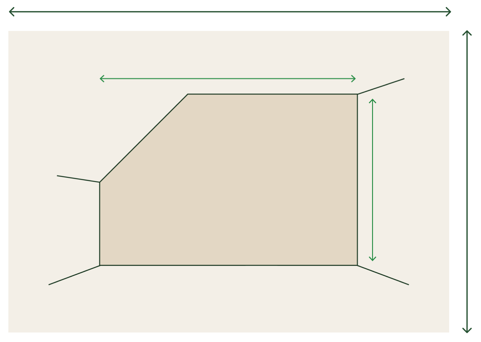 Sloped walls measurement diagram